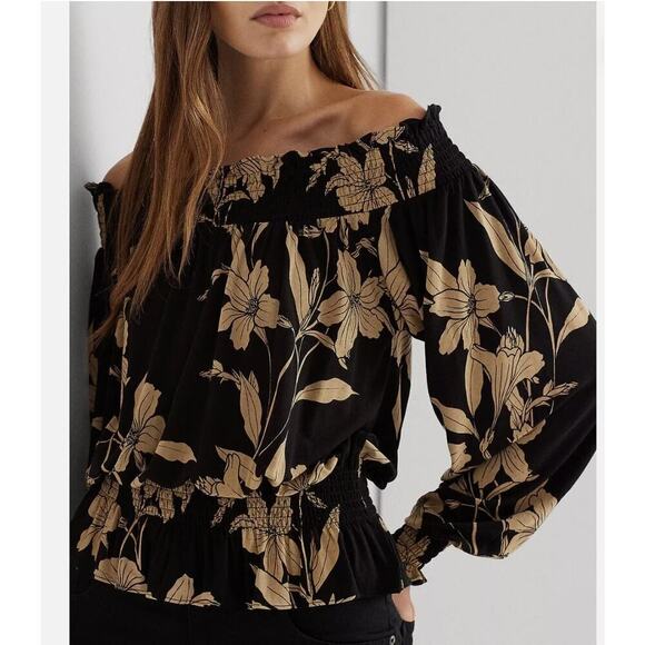 Lauren Ralph Lauren Women's Floral Jersey Off the Shoulder SZ 3X NWT - Picture 1 of 8